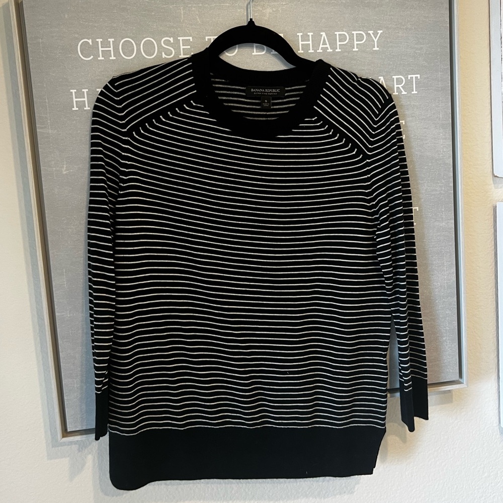 Banana Republic Merino Wool Striped Sweater - Small